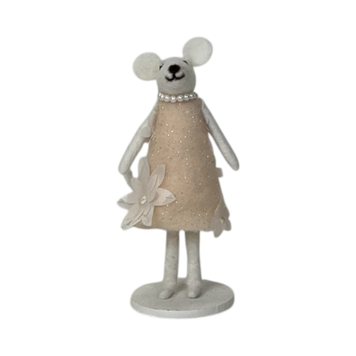 Mouse In Pink Floral Dress 8X8X15cm  Weight-32G