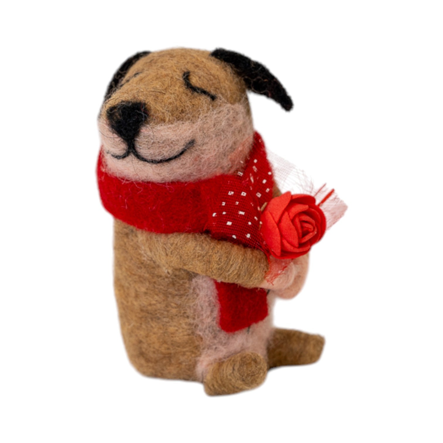 Sausage Dog Holding Heart 9X9X10cm  Weight- 10G