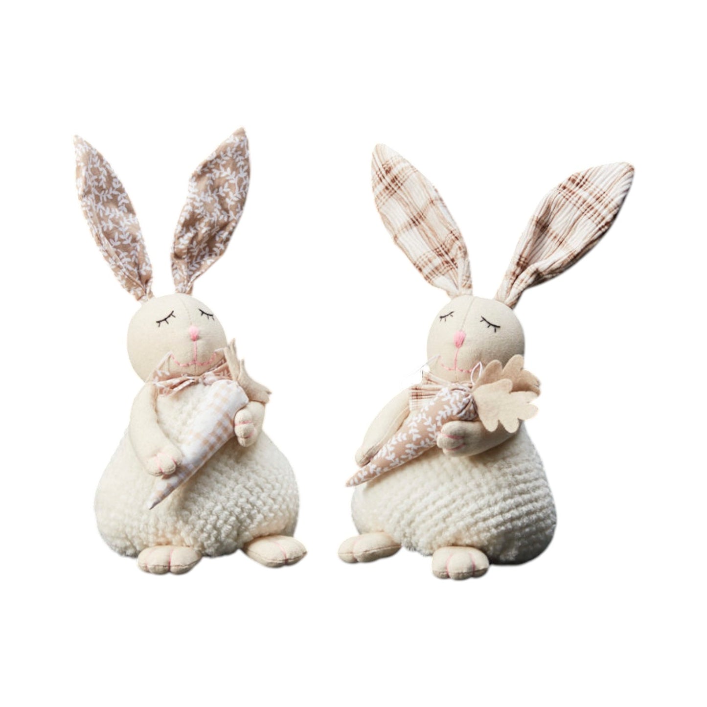 Mixed Tartan and Floral Rabbits H29 W14 D13