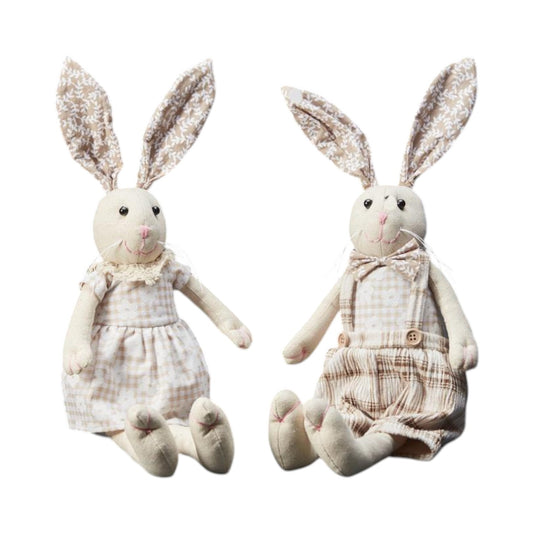 Mixed Fabric Rabbits H44 W16 D11