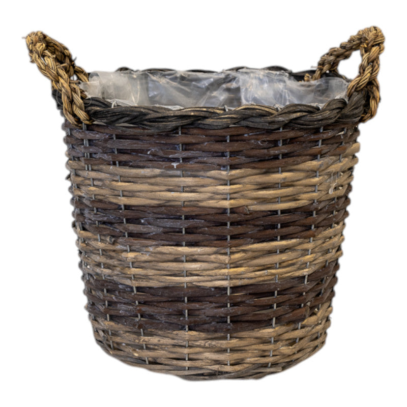 29cm Peeled and Unpealed Split Willow Round Basket With Ears