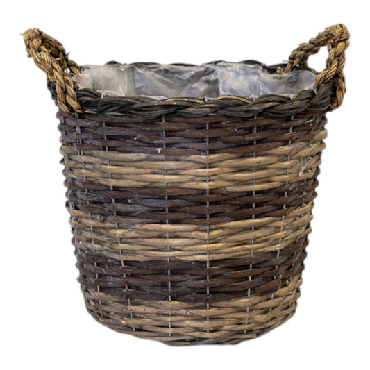 29cm Peeled and Unpealed Split Willow Round Basket With Ears