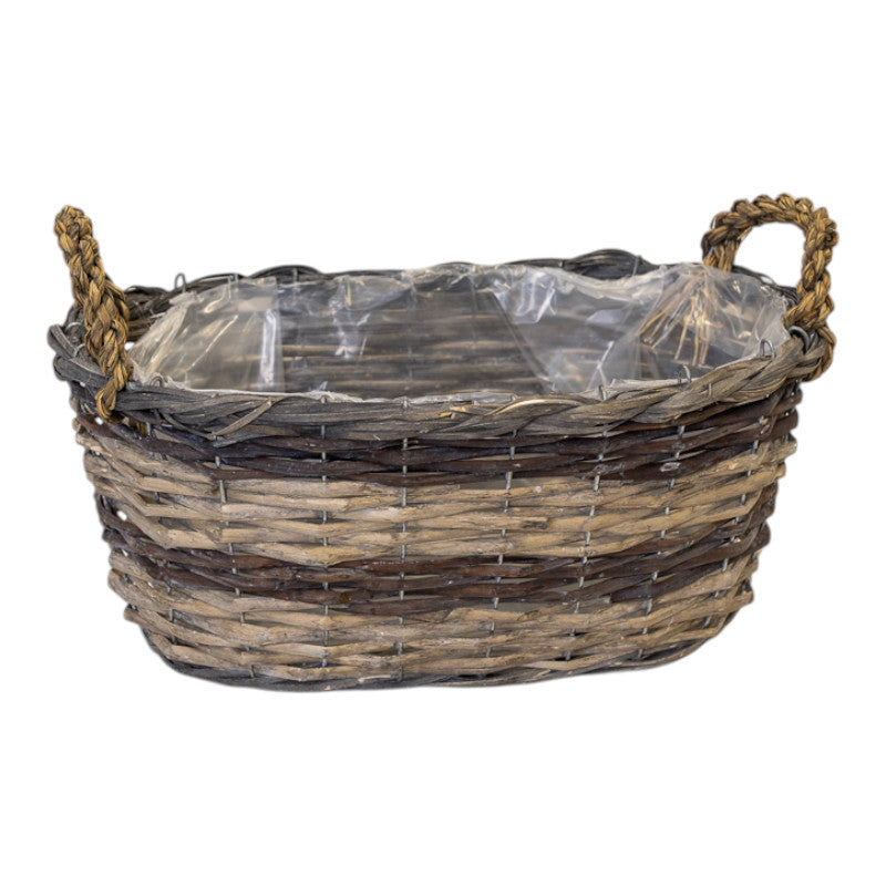 Peeled and Unpealed Split Willow Oval Basket With Ears