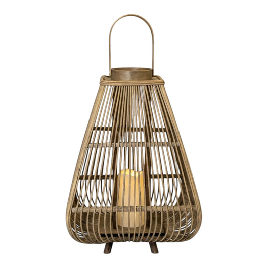 Large Bamboo Lantern With Led Candle