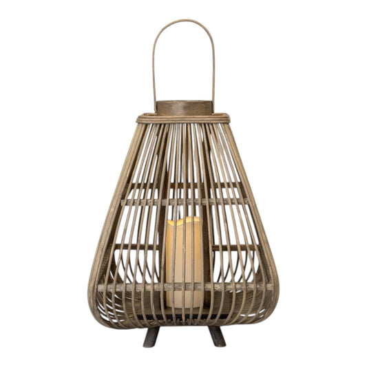 Medium Bamboo Lantern With Led Candle