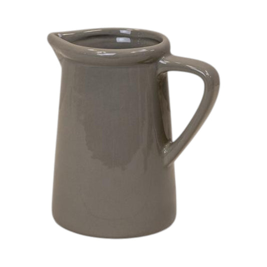 Medium Grey Ceramic Jug TD8cm H14cm B11.5cm