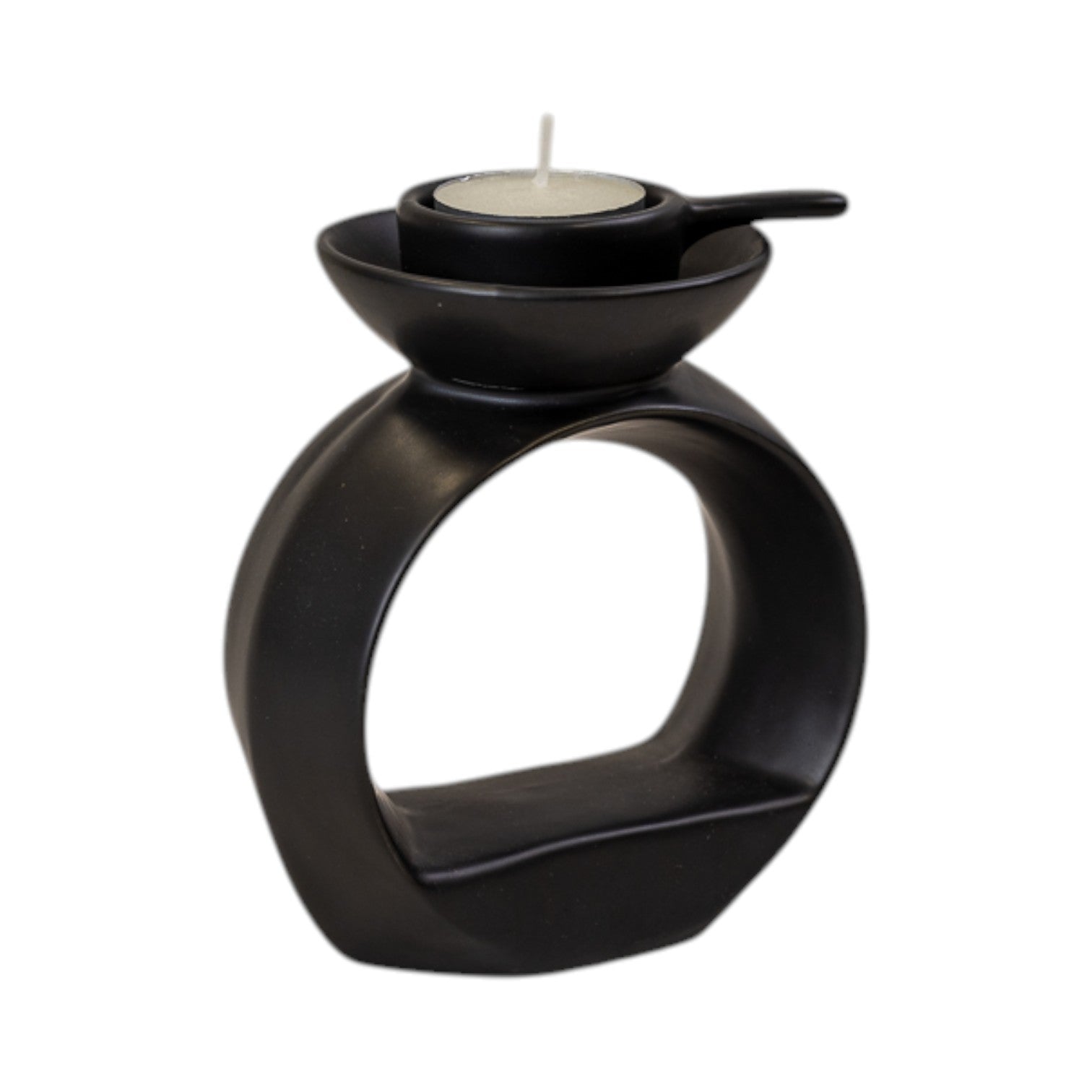 Black Ceramic Wax/Oil Burner H13cm x W12.5cm