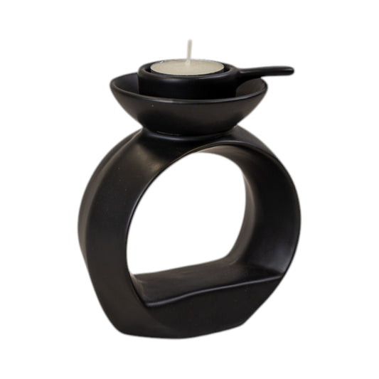 Black Ceramic Wax/Oil Burner H13cm x W12.5cm