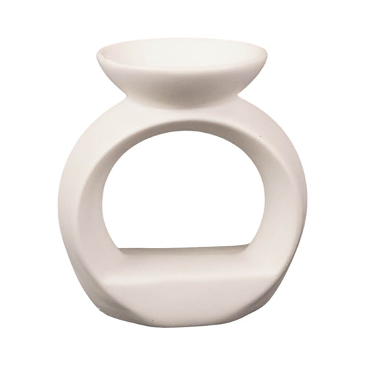 White Ceramic Wax/Oil Burner H13cm x W12.5cm