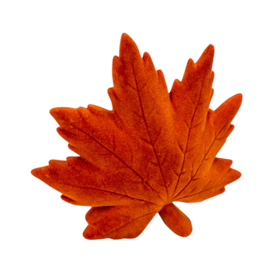 Burnt Orange Flocked Ceramic Maple Leaf