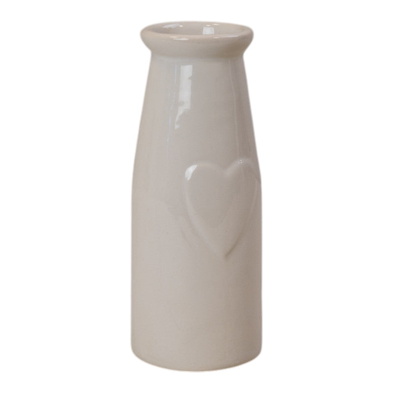 Ceramic vase with heart 6x14.5cm