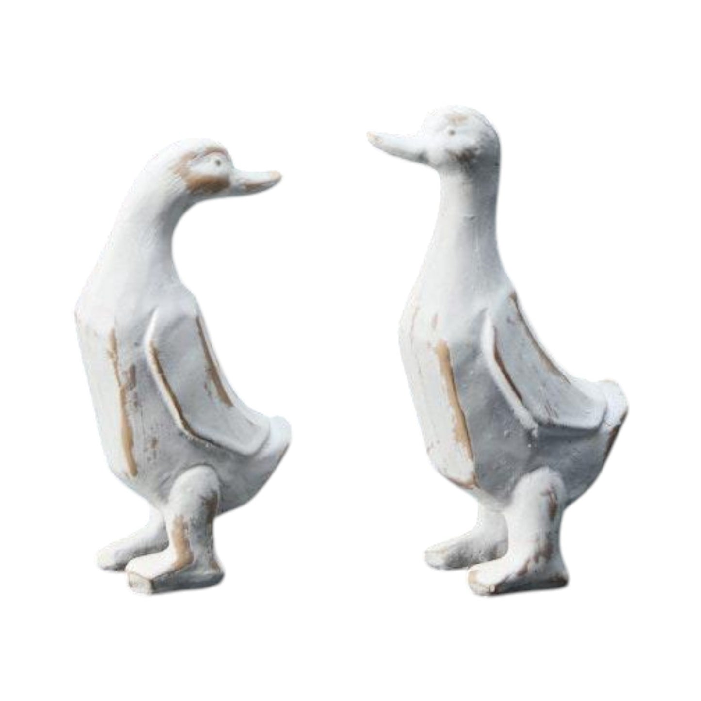 Mixed Whitewashed Wooden Ducks H12cm W7 D4.1