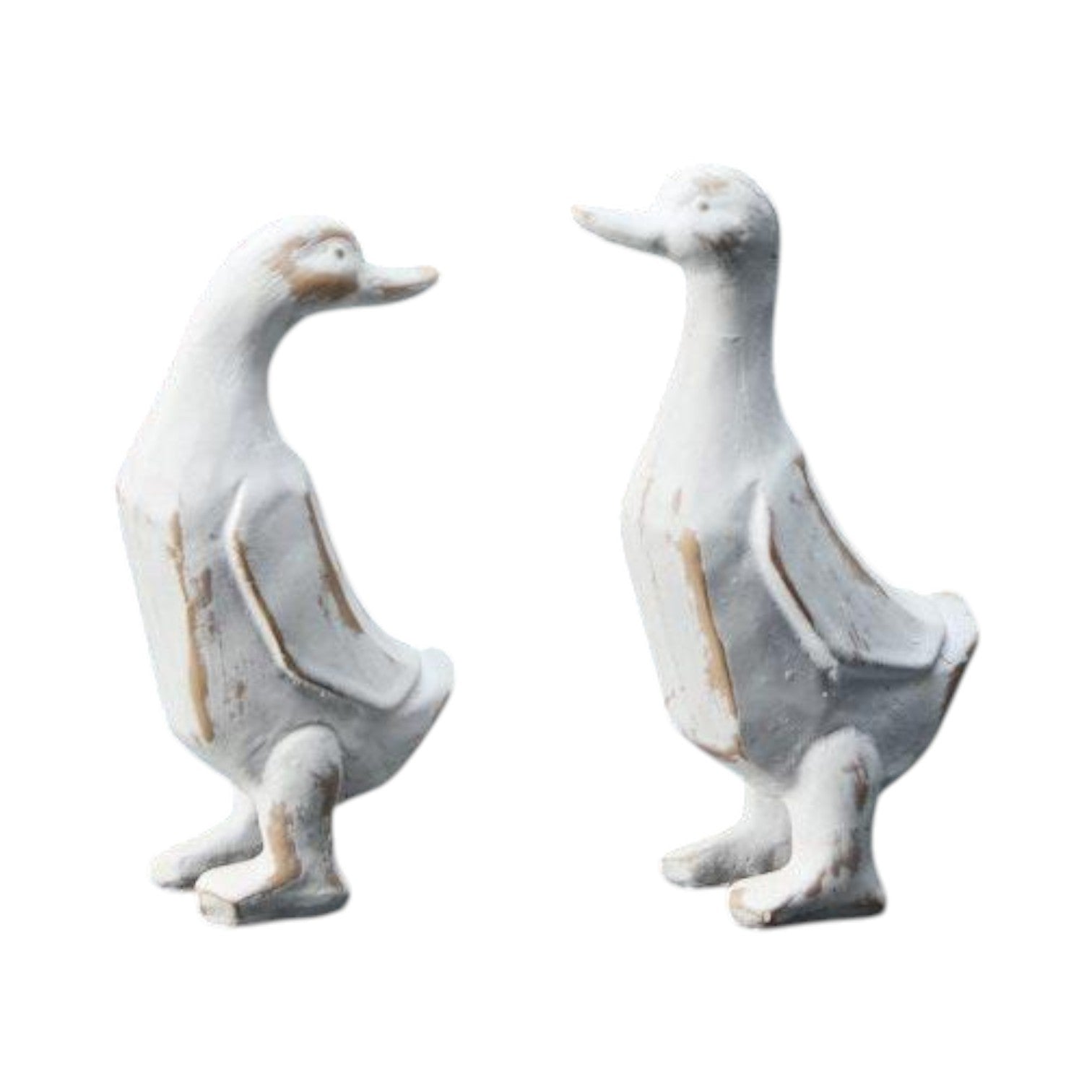 Mixed Whitewashed Wooden Ducks H12cm W7 D4.1
