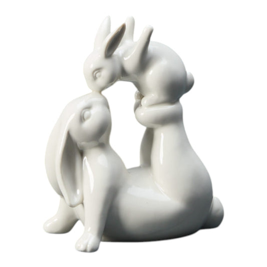 Ceramic White Love You Rabbits