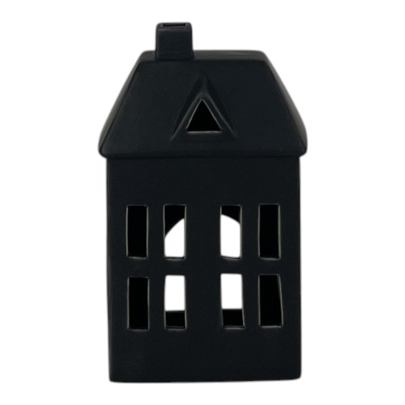Black Ceramic House Tealight Holder Weight-419G