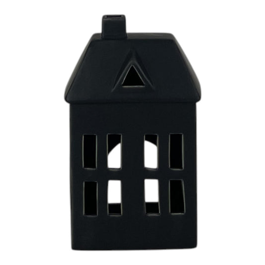 Black Ceramic House Tealight Holder Weight-419G