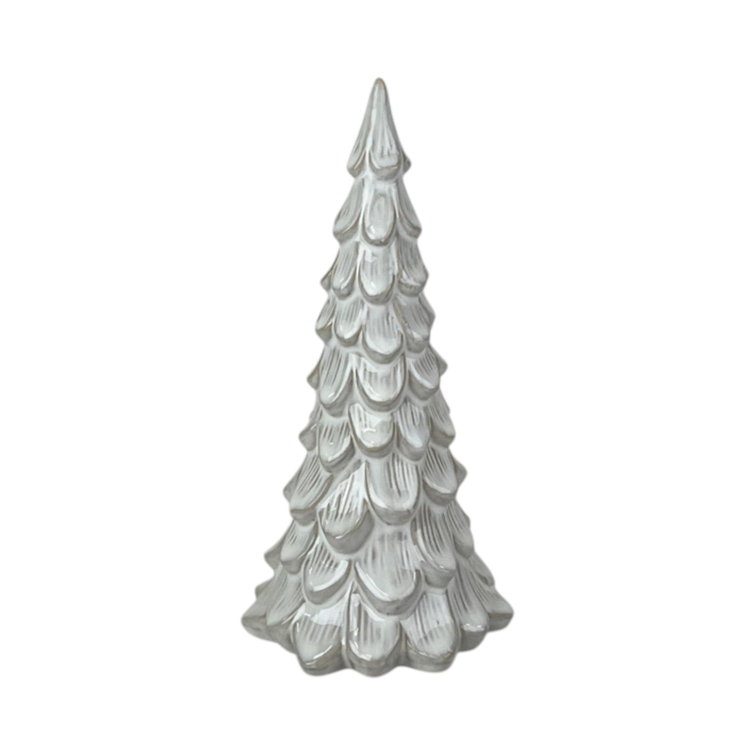 Glazed Ceramic Tree Ornament with Textured Detail