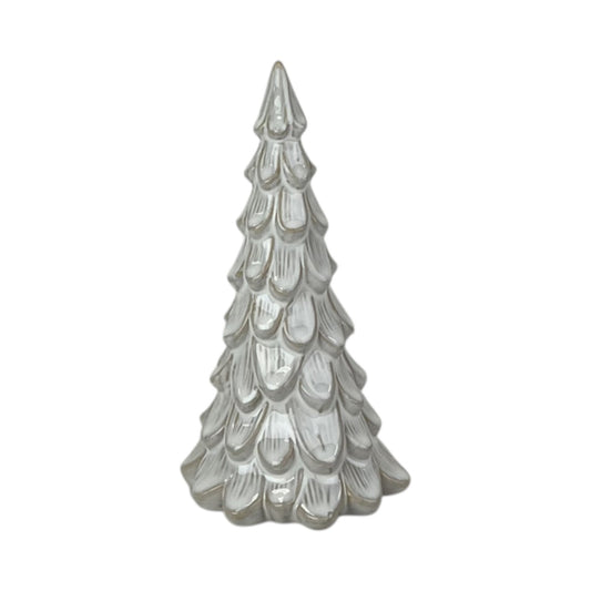 Glazed Ceramic Tree Ornament with Textured Detail