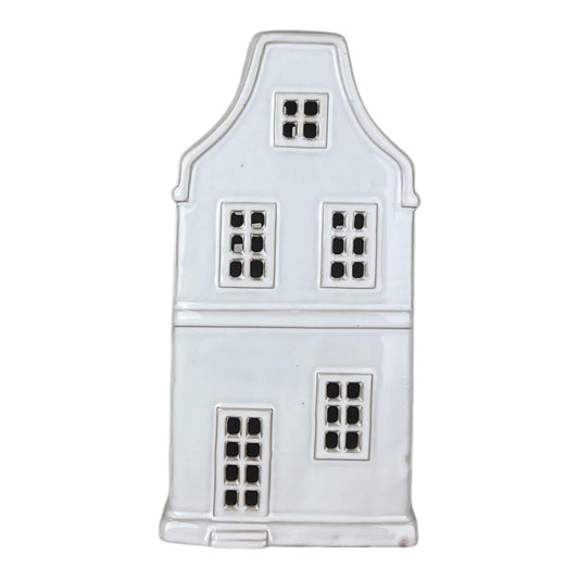 White Ceramic House Ornament with LED (19.5cm)