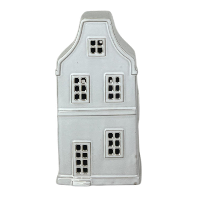 White Ceramic House Ornament with LED