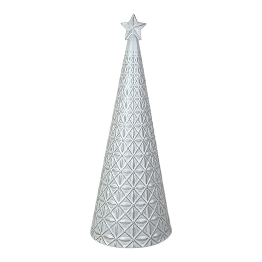 Glazed Ceramic Tree Ornament with Textured Detail L14.4xD14.4xH38cm