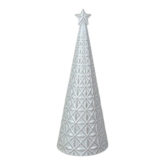 Glazed Ceramic Tree Ornament with Textured Detail L11xD11xH29.2cm