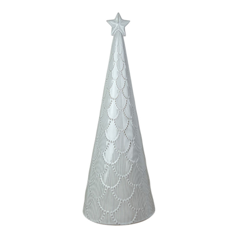 Glazed Ceramic Tree Ornament with Textured Detail L14.2xD14.2xH38.2cm