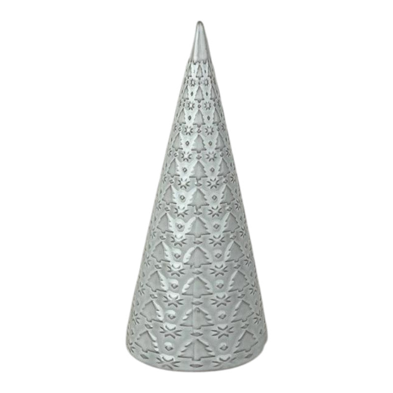 Glazed Ceramic Tree Ornament with Textured Detail L9.9xD9.9xH22.2cm