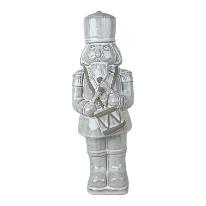 Glazed Ceramic Nutcracker Ornament With Textured Detail