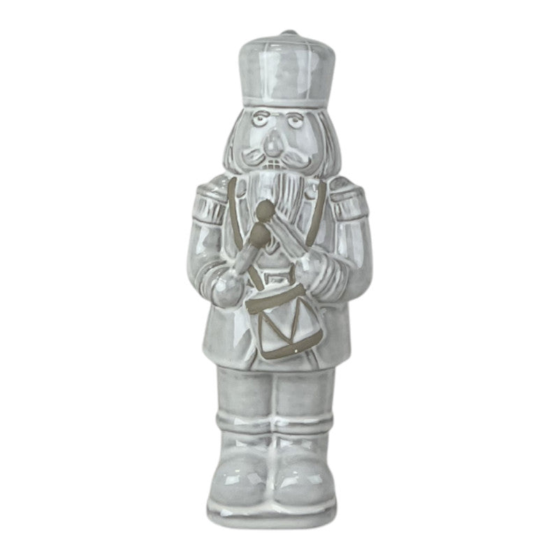 Glazed Ceramic Nutcracker Ornament With Textured Detail