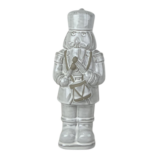 Glazed Ceramic Nutcracker Ornament With Textured Detail