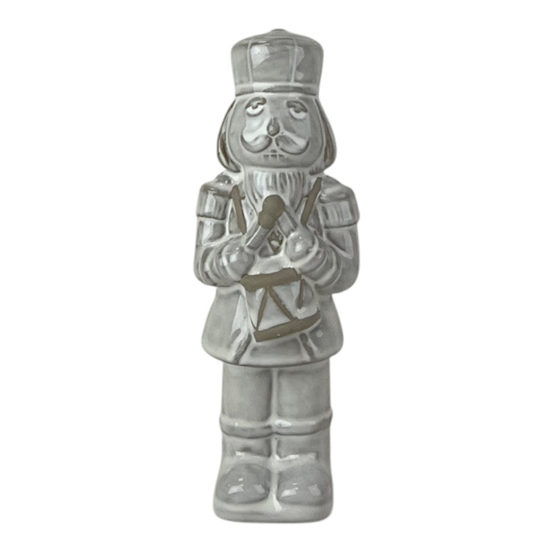 Glazed Ceramic Nutcracker Ornament With Textured Detail