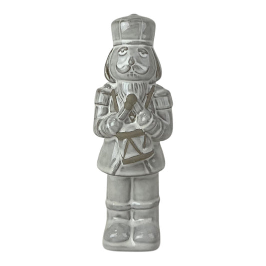 Glazed Ceramic Nutcracker Ornament With Textured Detail
