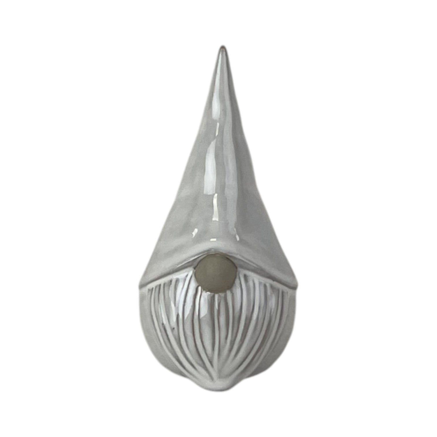 Glazed Ceramic Gonk Ornament With Textured Detail L8Xd7.4Xh14.5cm