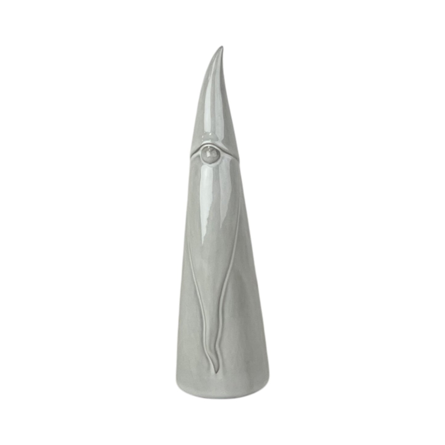 Glazed Ceramic Tall Gonk Ornament with Textured Detail