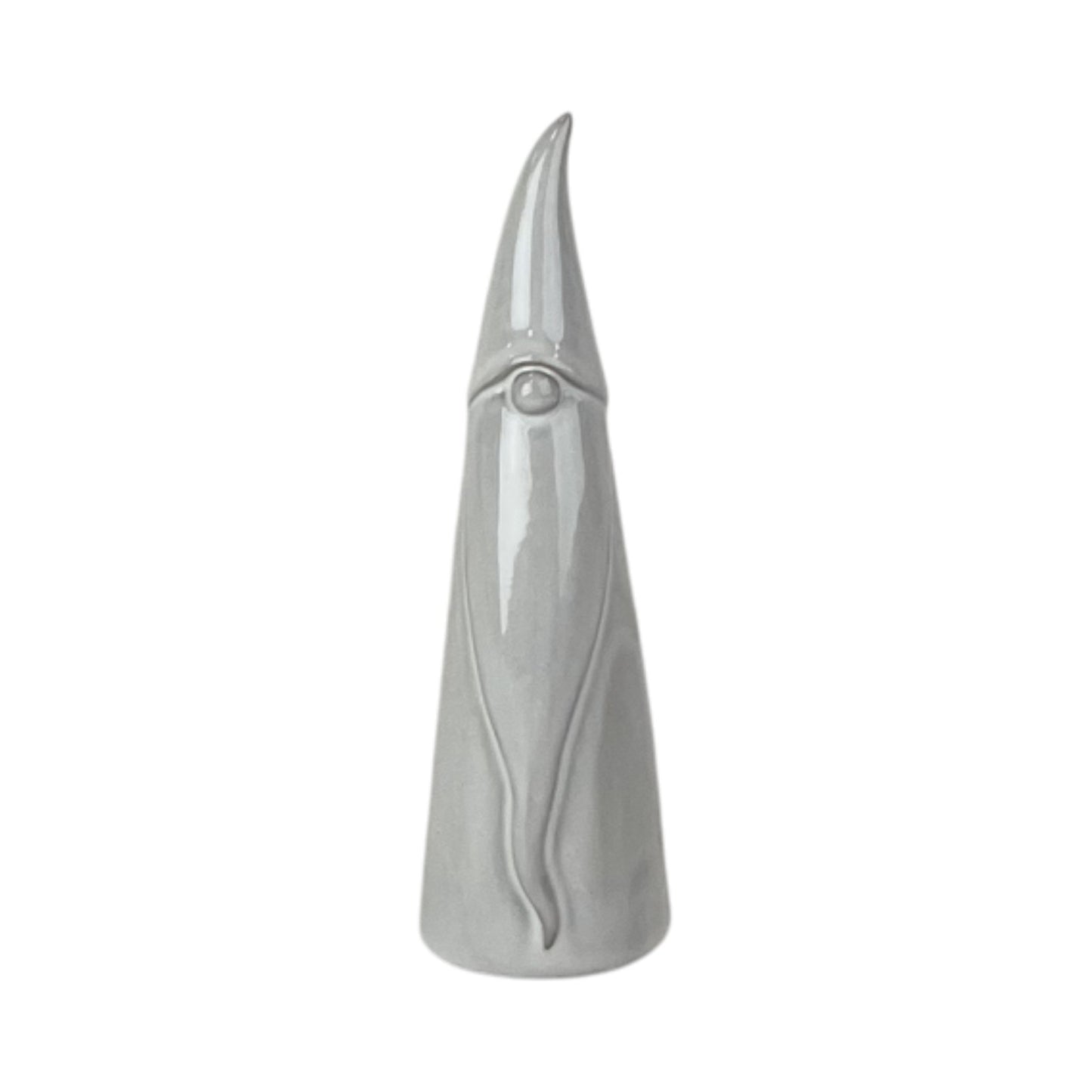 Glazed Ceramic Tall Gonk Ornament With Textured Detail L6Xd6Xh19cm
