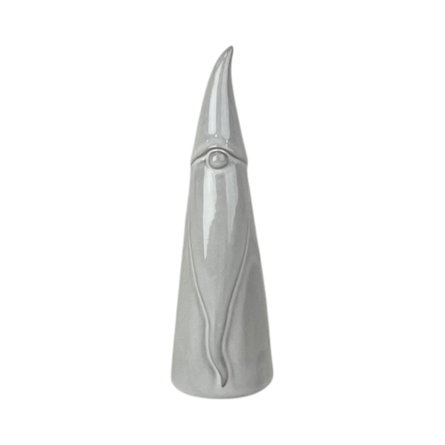 Glazed Ceramic Tall Gonk Ornament With Textured Detail L6Xd6Xh19cm