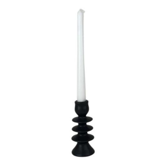 Medium Black Ceramic Candle Holder