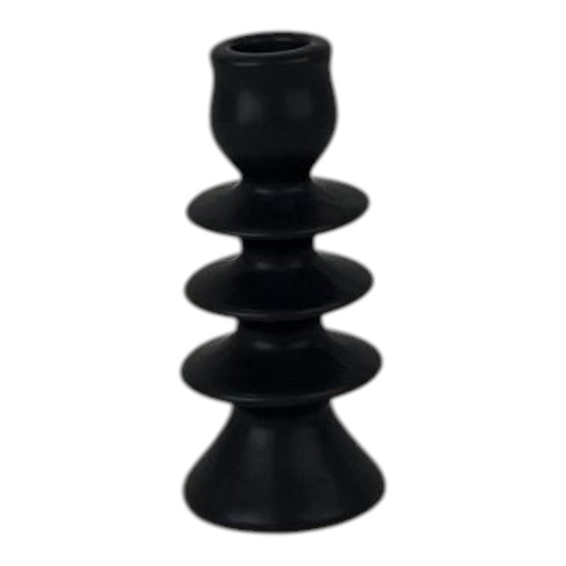 Small Black Ceramic Candle Holder