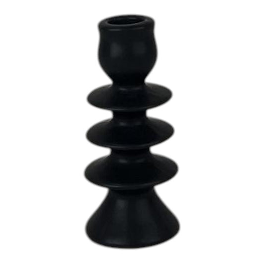 Small Black Ceramic Candle Holder