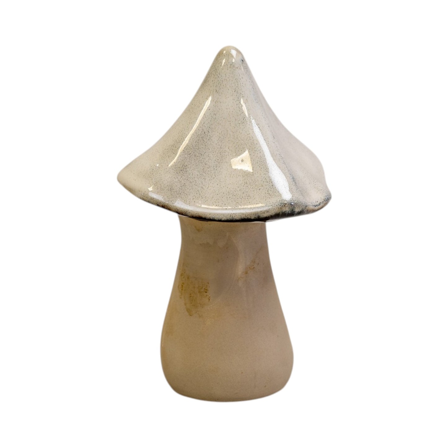 Beige Mottle Ceramic Mushroom Decoration