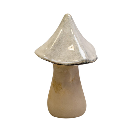 Beige Mottle Ceramic Mushroom Decoration