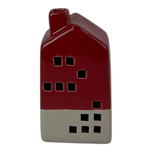Red Ceramic House Decoration with LED (15.5cm)