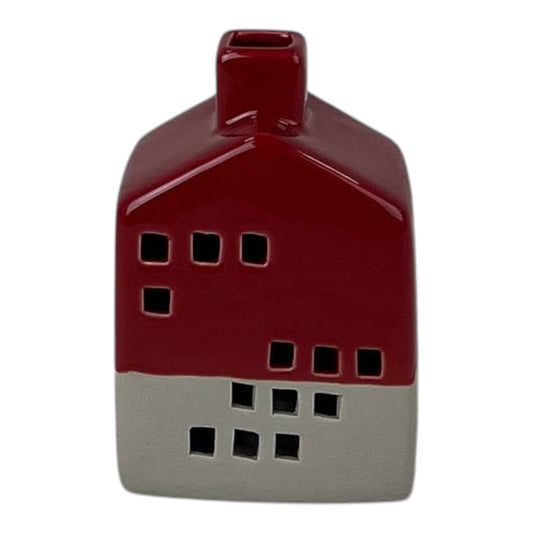 Red Ceramic House Decoration with LED (12cm)