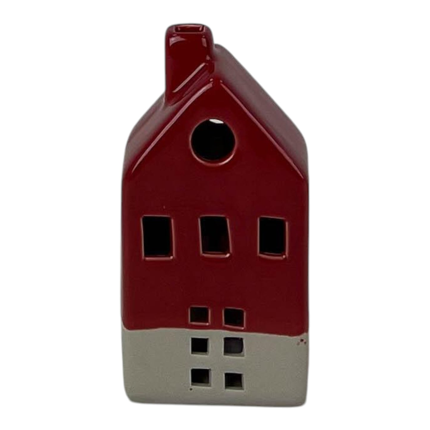 Red Ceramic House Decoration with LED (14.5cm)