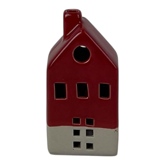 Red Ceramic House Decoration with LED (14.5cm)