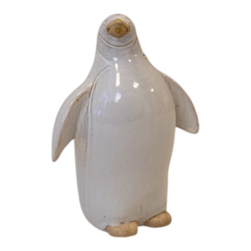 Medium Stone Glazed Ceramic Penguin Ornament