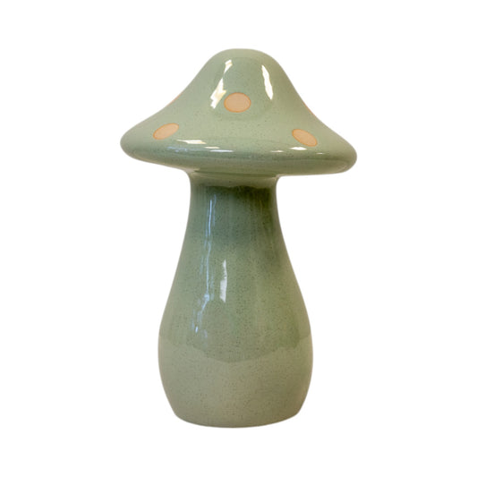 Large Ceramic Pale Green Mushroom