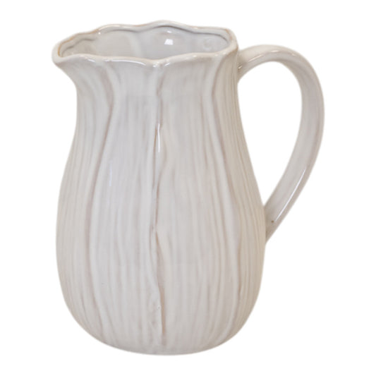 Natural Ceramic Jug with Petal Shape design Large