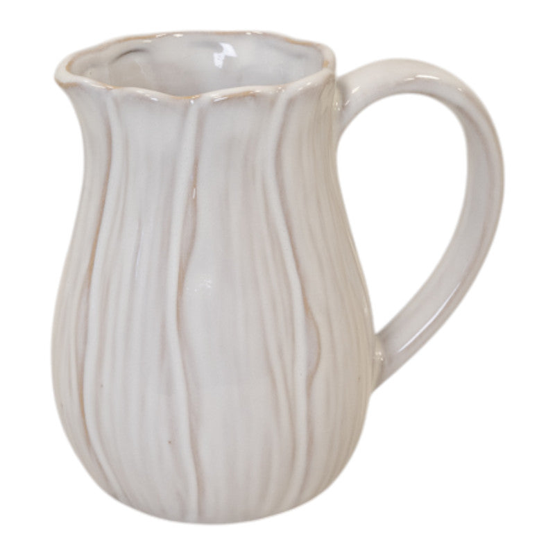 Natural Ceramic Jug with Petal Shape design Small